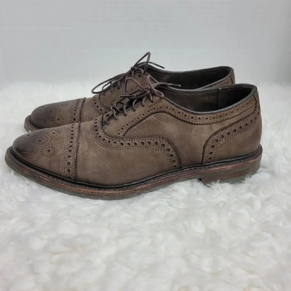 Allen Edmonds Strandmok Mens Size 8 D  Brown Nubuck Suede Dainite Rubber Sole